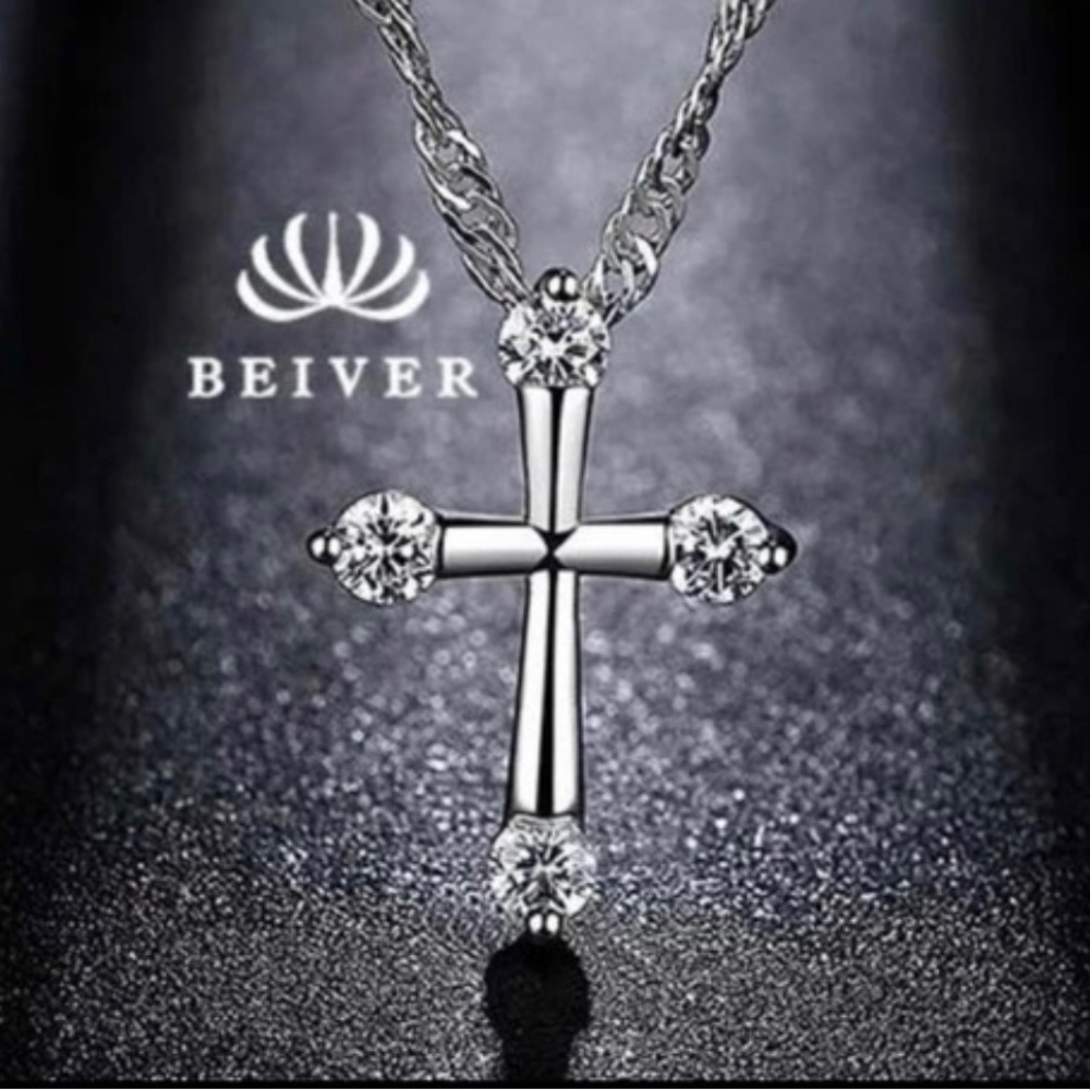 Dainty Clear AAA CZ Cross Pendant Necklace
